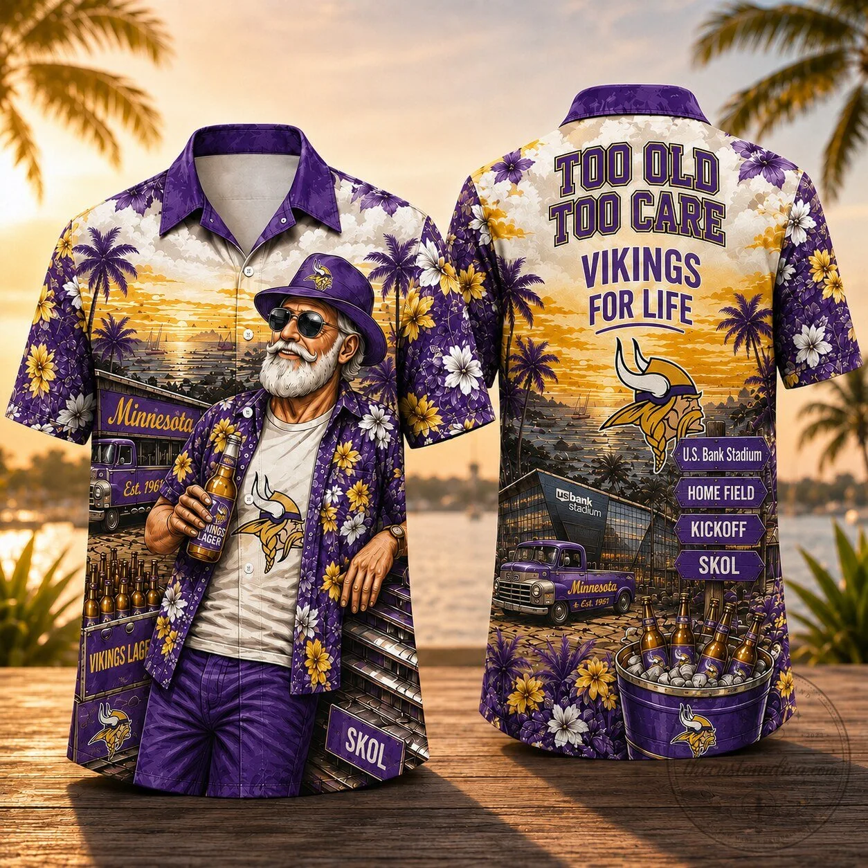 Minnesota Vikings NFL Football Team Tropical Hawaiian Shirt for Men