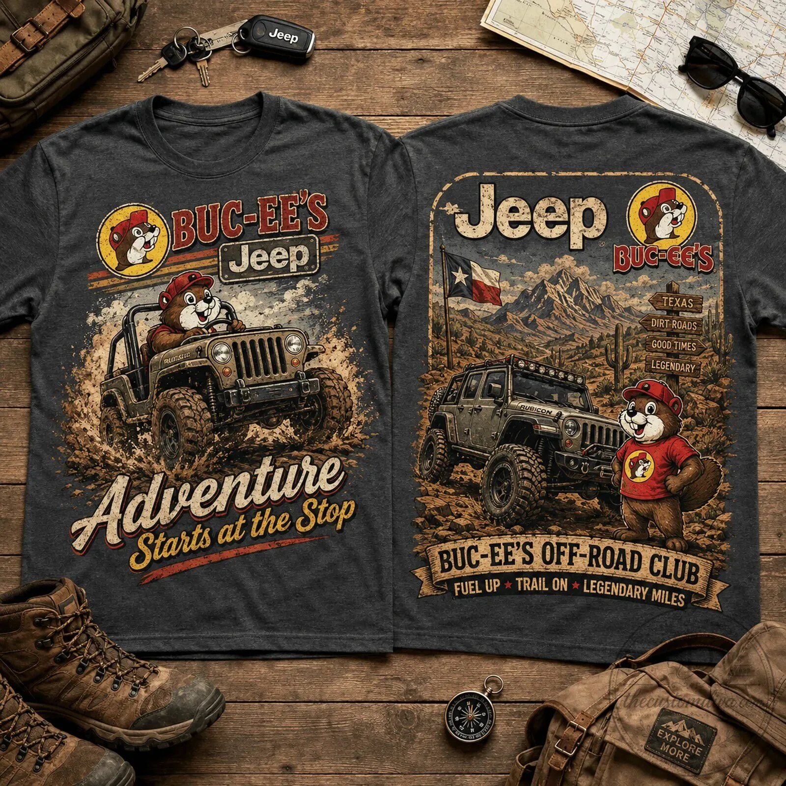 Buc-ee's Jeep Adventure Starts at the Stop Off-Road Club T-Shirt 1 Buc-ee's Jeep Adventure Starts at the Stop Off-Road Club T-Shirt