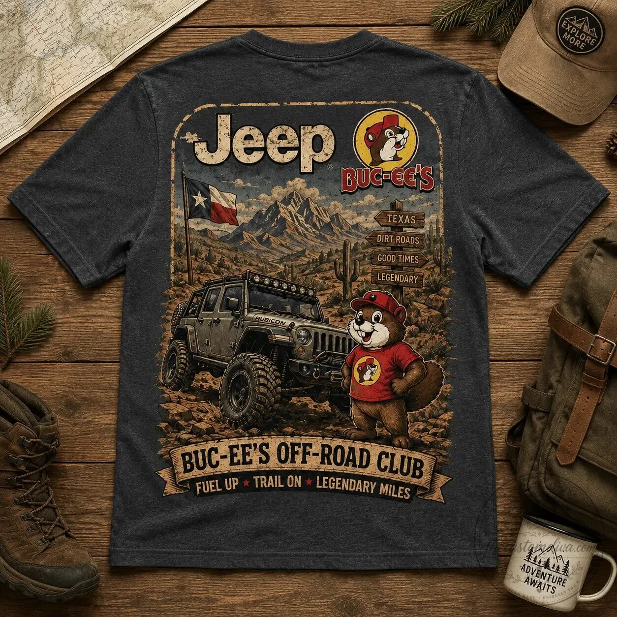Buc-ee's Jeep Adventure Starts at the Stop Off-Road Club T-Shirt 10 Buc-ee