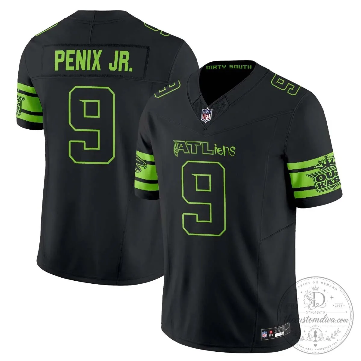 Michael Penix Jr. ATLiens Dirty South Jersey for Atlanta Falcons Football