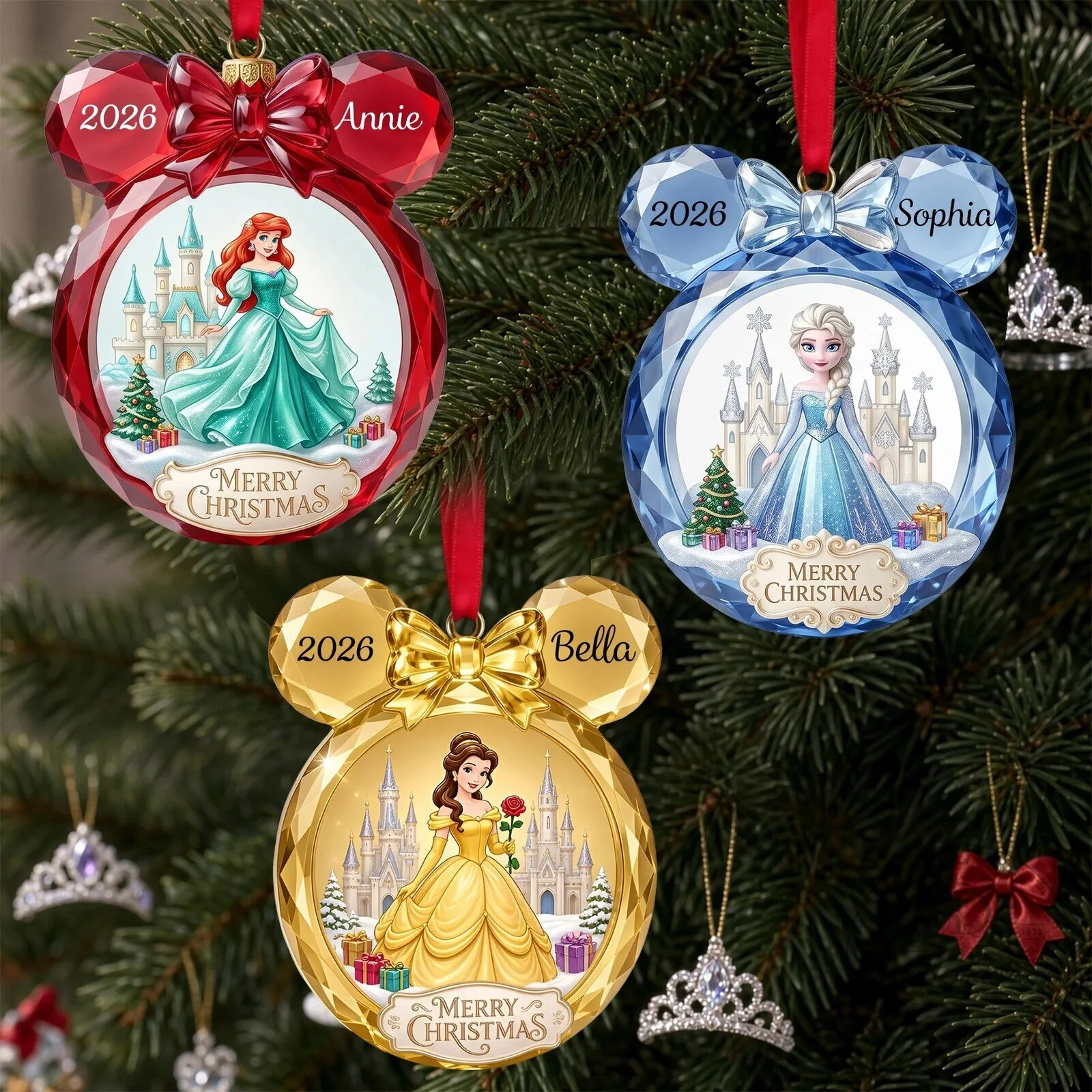 Disney Princess Ariel and Snow White Christmas Ornament 9 Disney Princess Ariel and Snow White Christmas Ornament