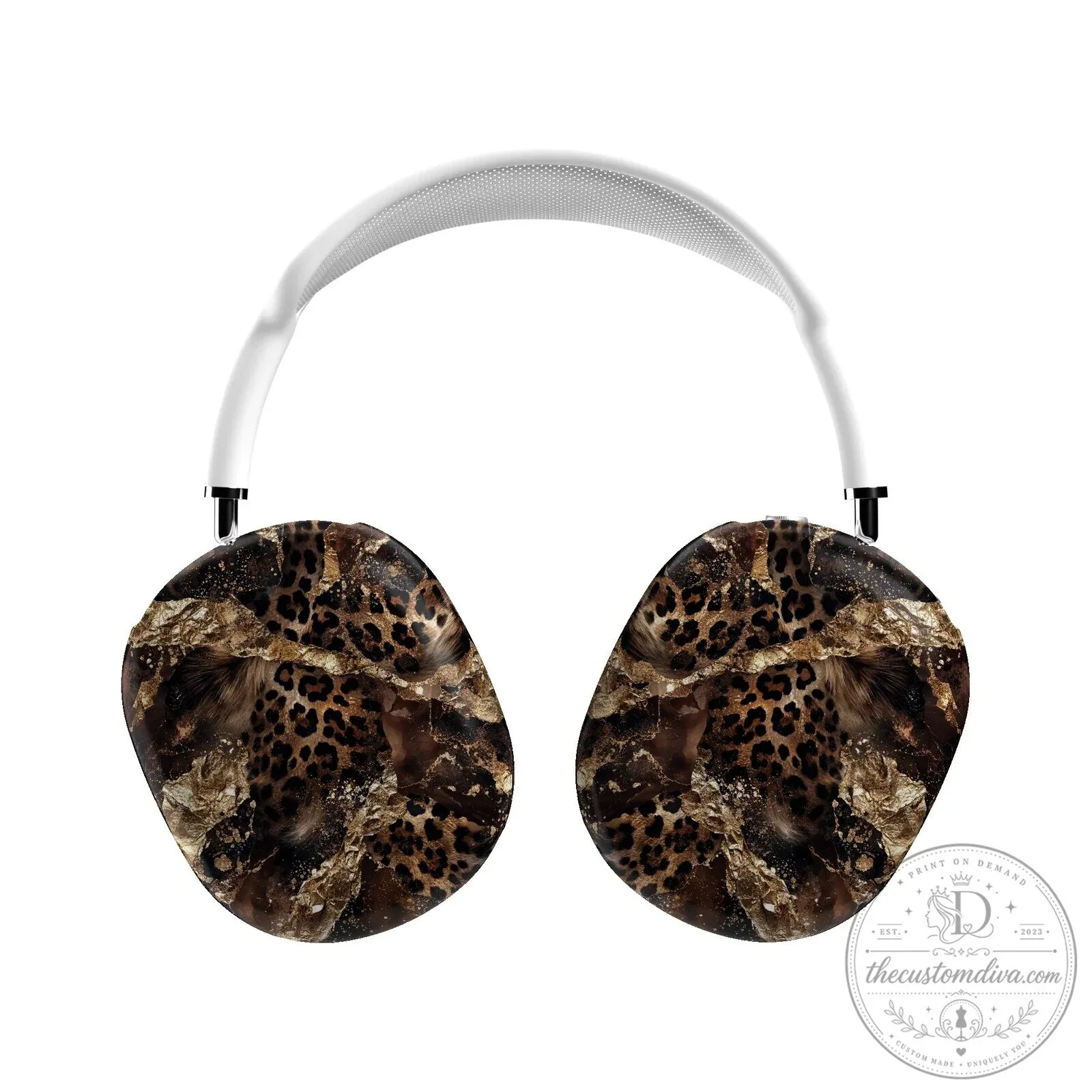Wild Kintsugi Leopard Print AirPods Max Case Protective Cover