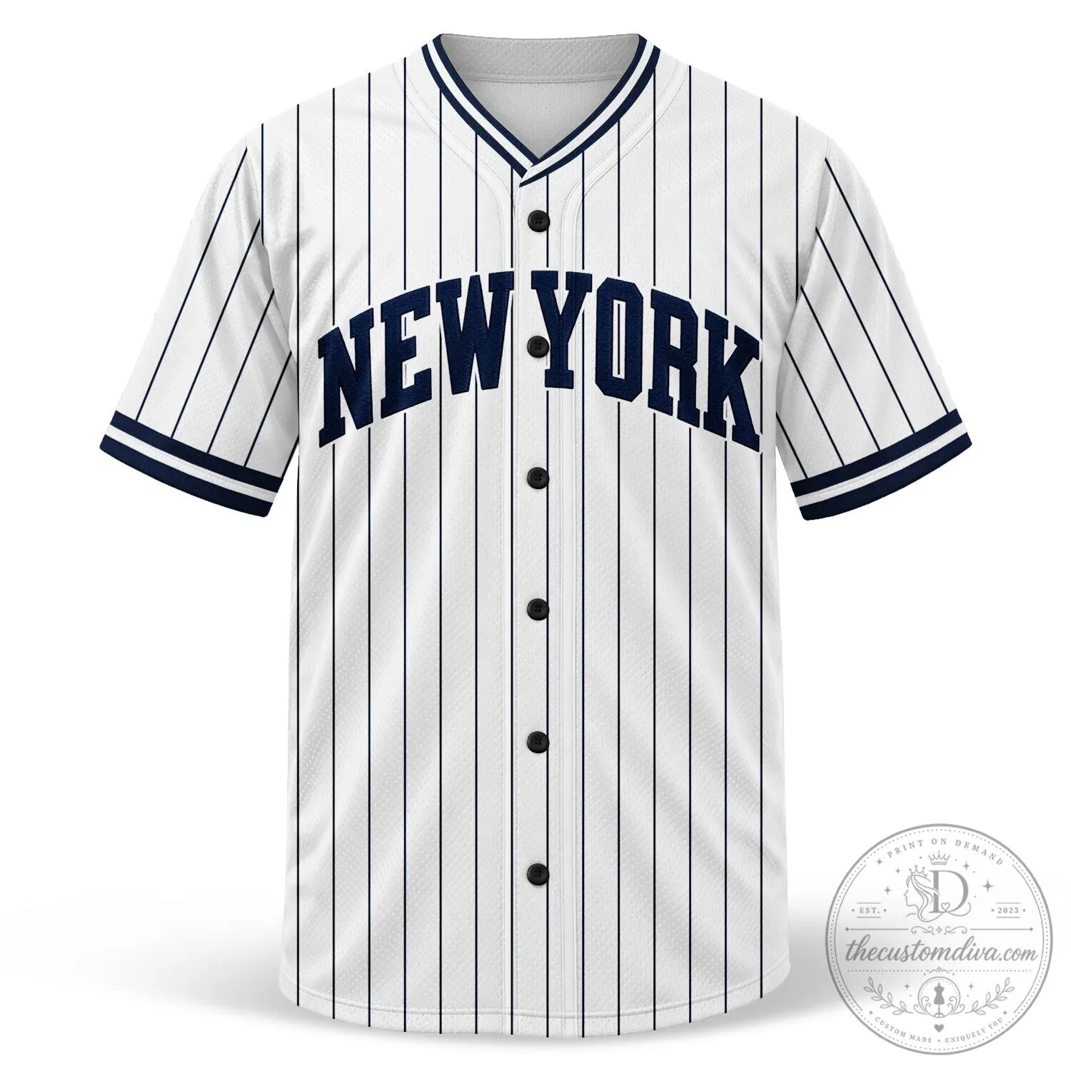 New York Pinstripe Baseball Team Fan Apparel Jersey 1 New York Pinstripe Baseball Team Fan Apparel Jersey