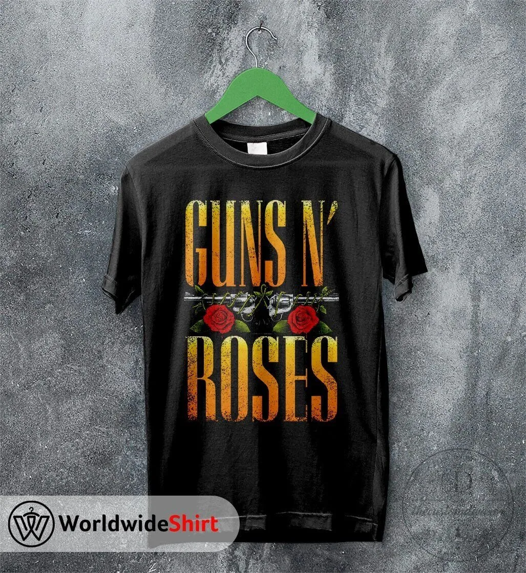 Guns N' Roses T-Shirt Featuring Iconic Band Logo with Guns and Roses Design