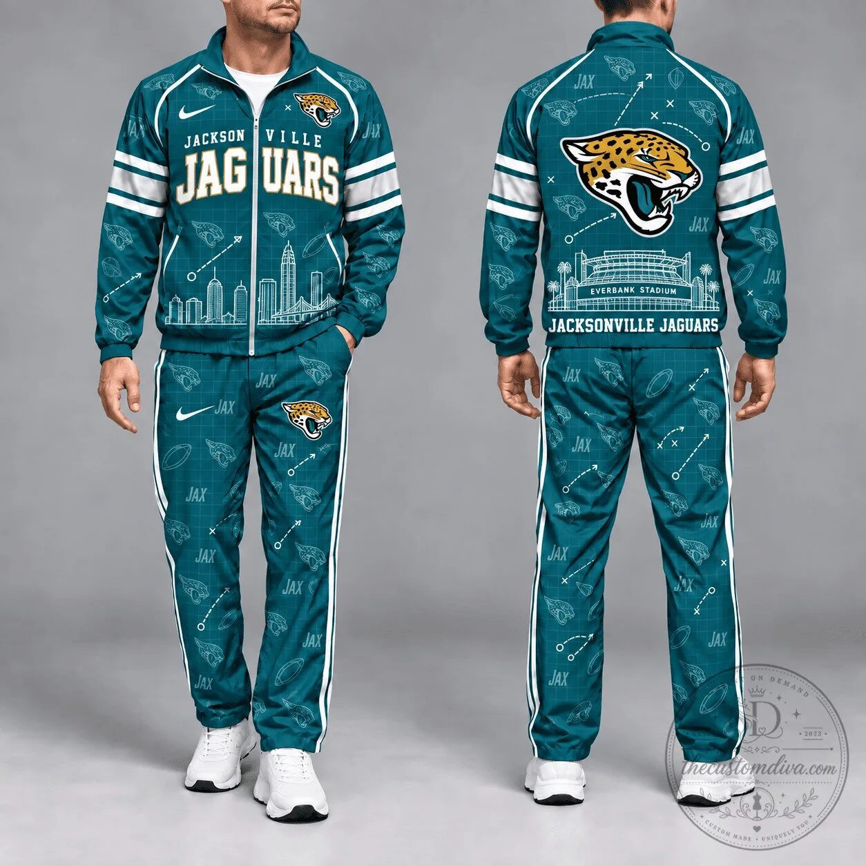 Jacksonville Jaguars Game Day Windbreaker Tracksuit Set for Men