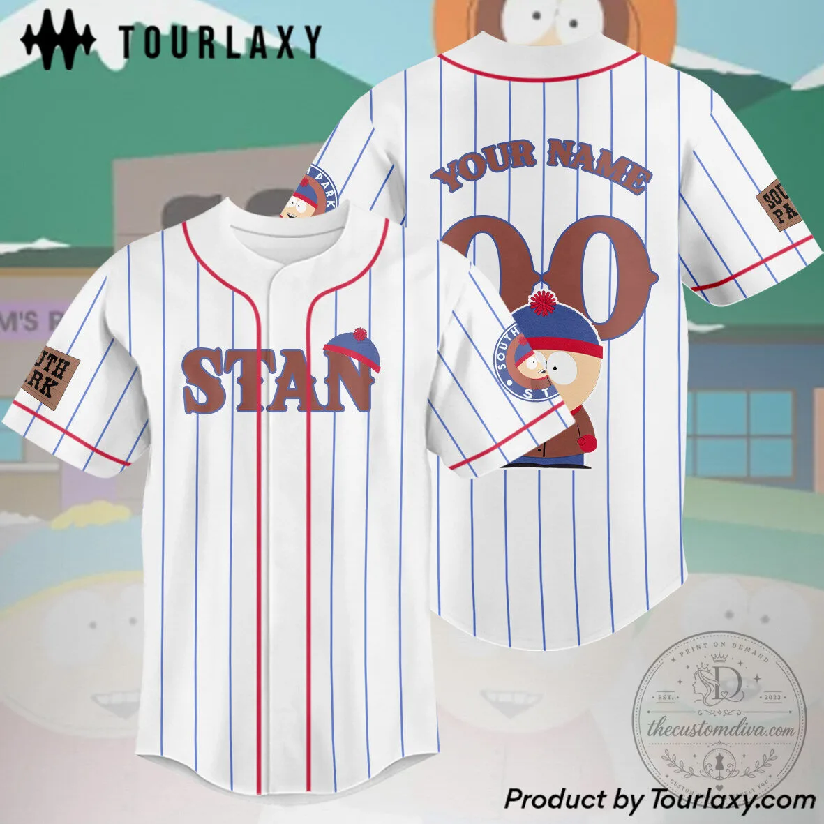 Stan Marsh South Park Baseball Pinstripe Jersey