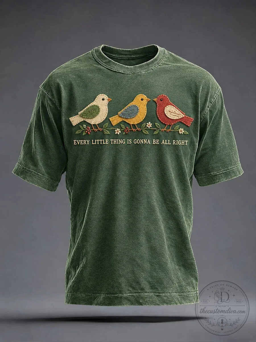 Every Little Thing Is Gonna Be All Right Three Birds Graphic T-Shirt 5 Every Little Thing Is Gonna Be All Right Three Birds Graphic T-Shirt