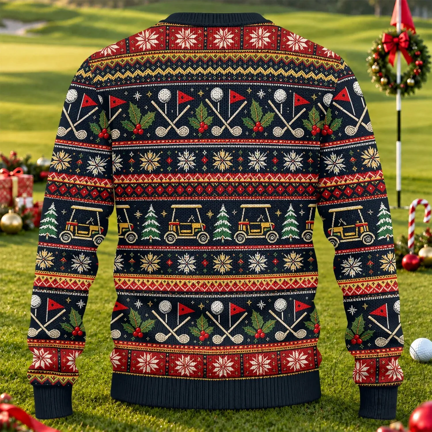 Ho Ho Hole In One Santa Claus Golfing Ugly Christmas Sweater 15 Ho Ho Hole In One Santa Claus Golfing Ugly Christmas Sweater