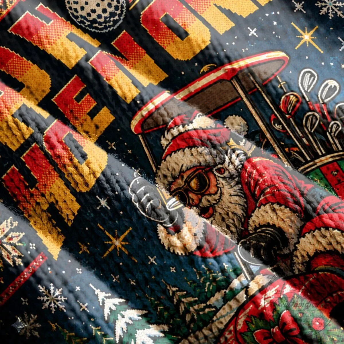 Ho Ho Hole In One Santa Claus Golfing Ugly Christmas Sweater 23 Ho Ho Hole In One Santa Claus Golfing Ugly Christmas Sweater