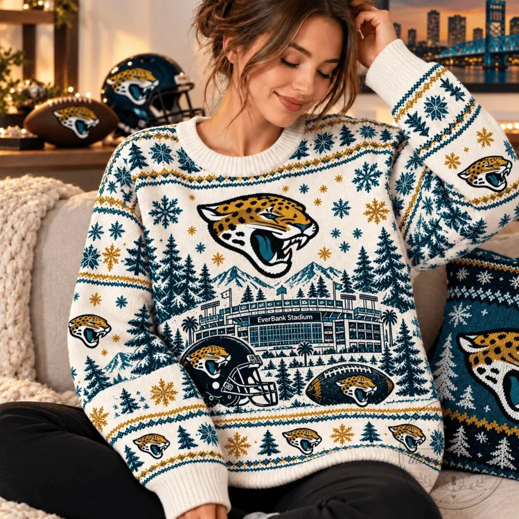 Jacksonville Jaguars EverBank Stadium Christmas Holiday Ugly Sweater Jacksonville Jaguars EverBank Stadium Christmas Holiday Ugly Sweater