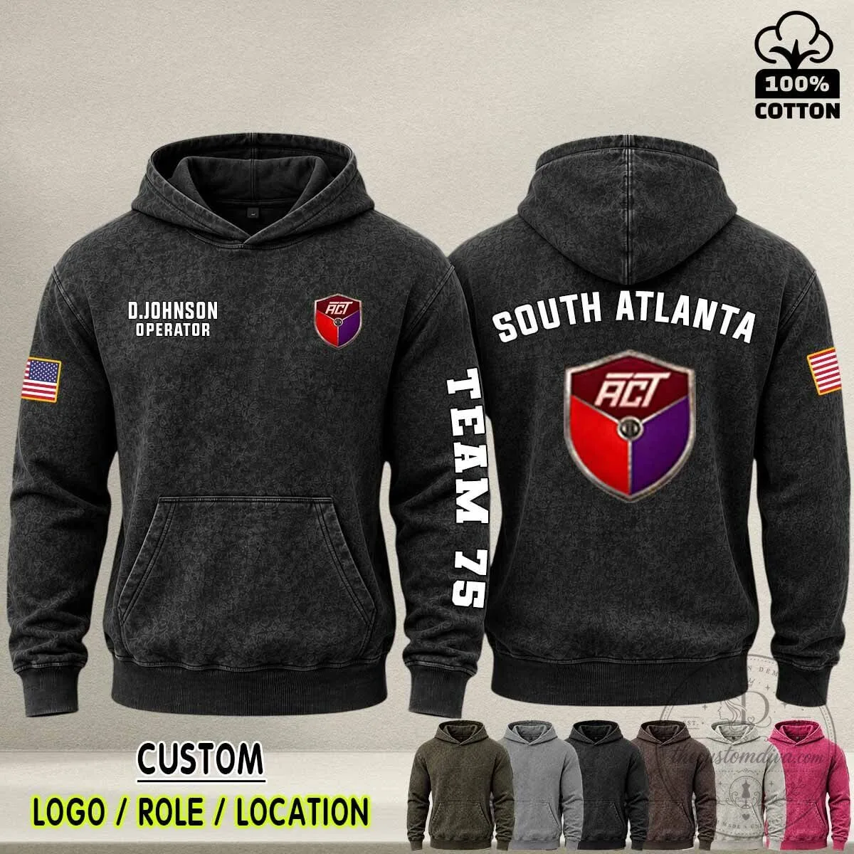 AAA Cooper Transportation South Atlanta Team 75 Logo Washed Cotton Hoodie 6 AAA Cooper Transportation South Atlanta Team 75 Logo Washed Cotton Hoodie