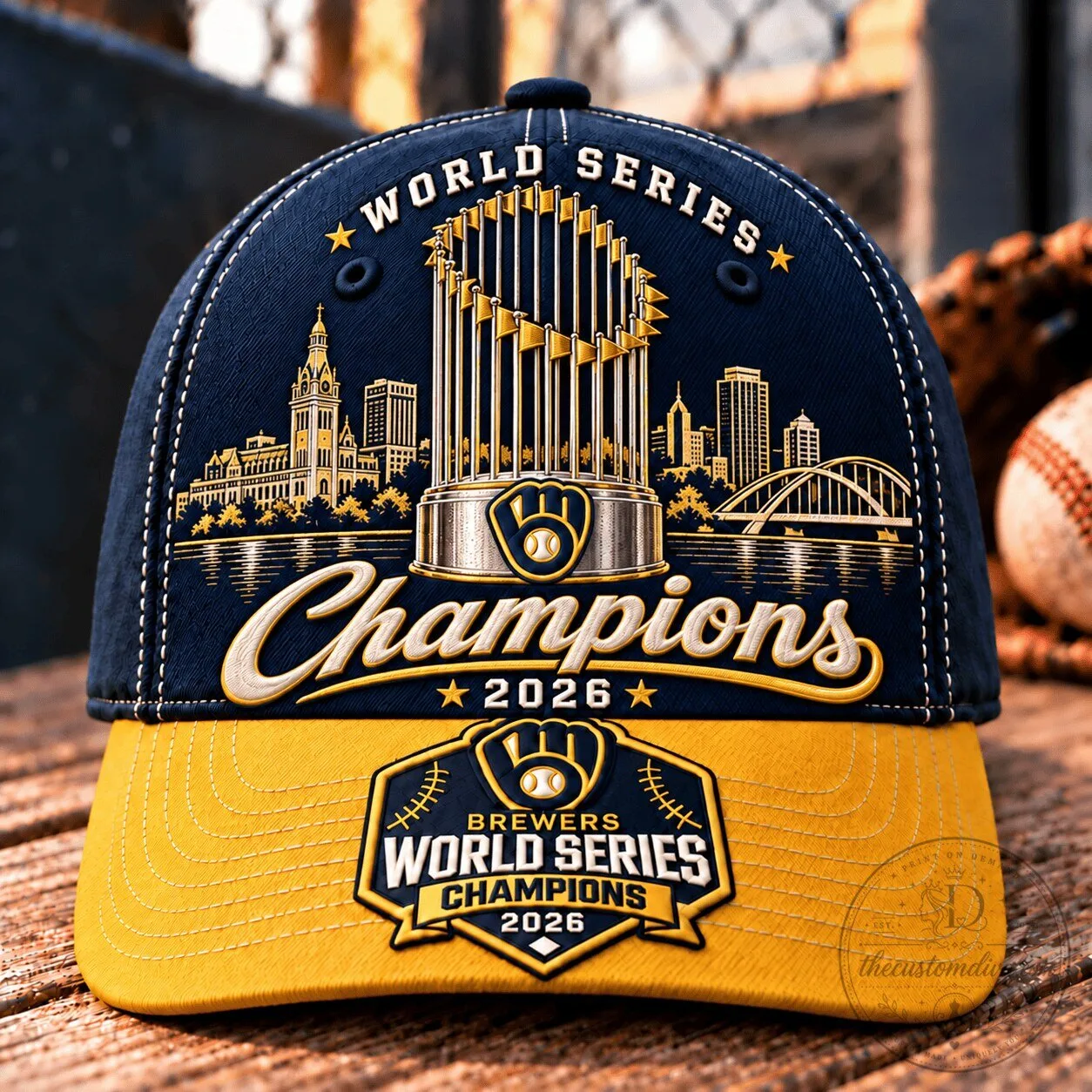 2026 Champions Hat for Milwaukee Brewers World Series Baseball Cap