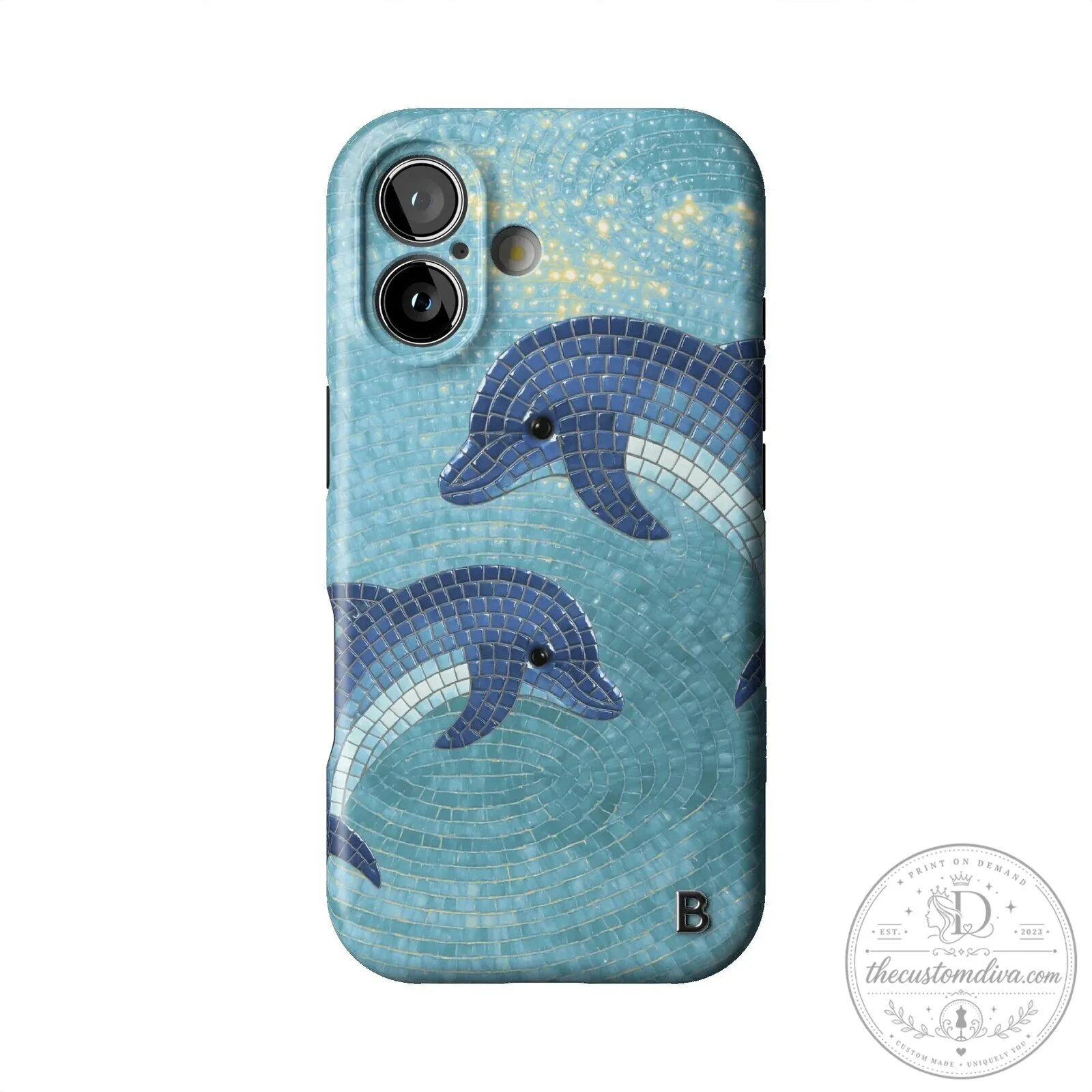 Mosaic Dolphin Ocean Design Protective iPhone Case