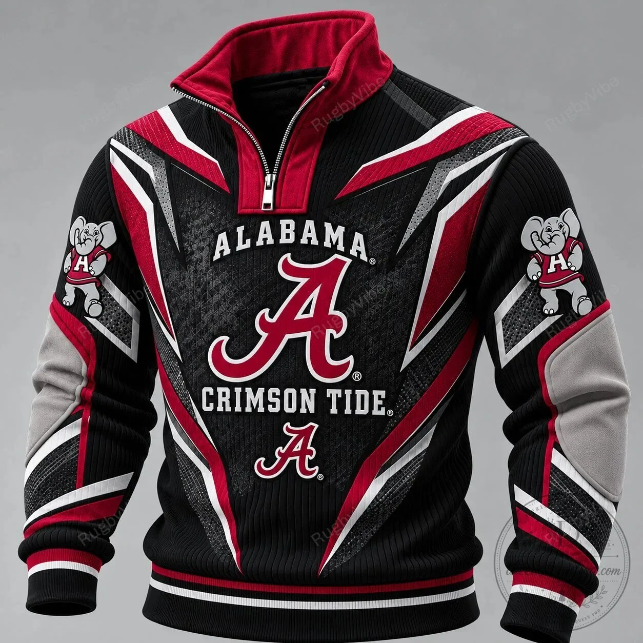 Alabama Crimson Tide Elephant Mascot Quarter Zip Pullover Sweatshirt