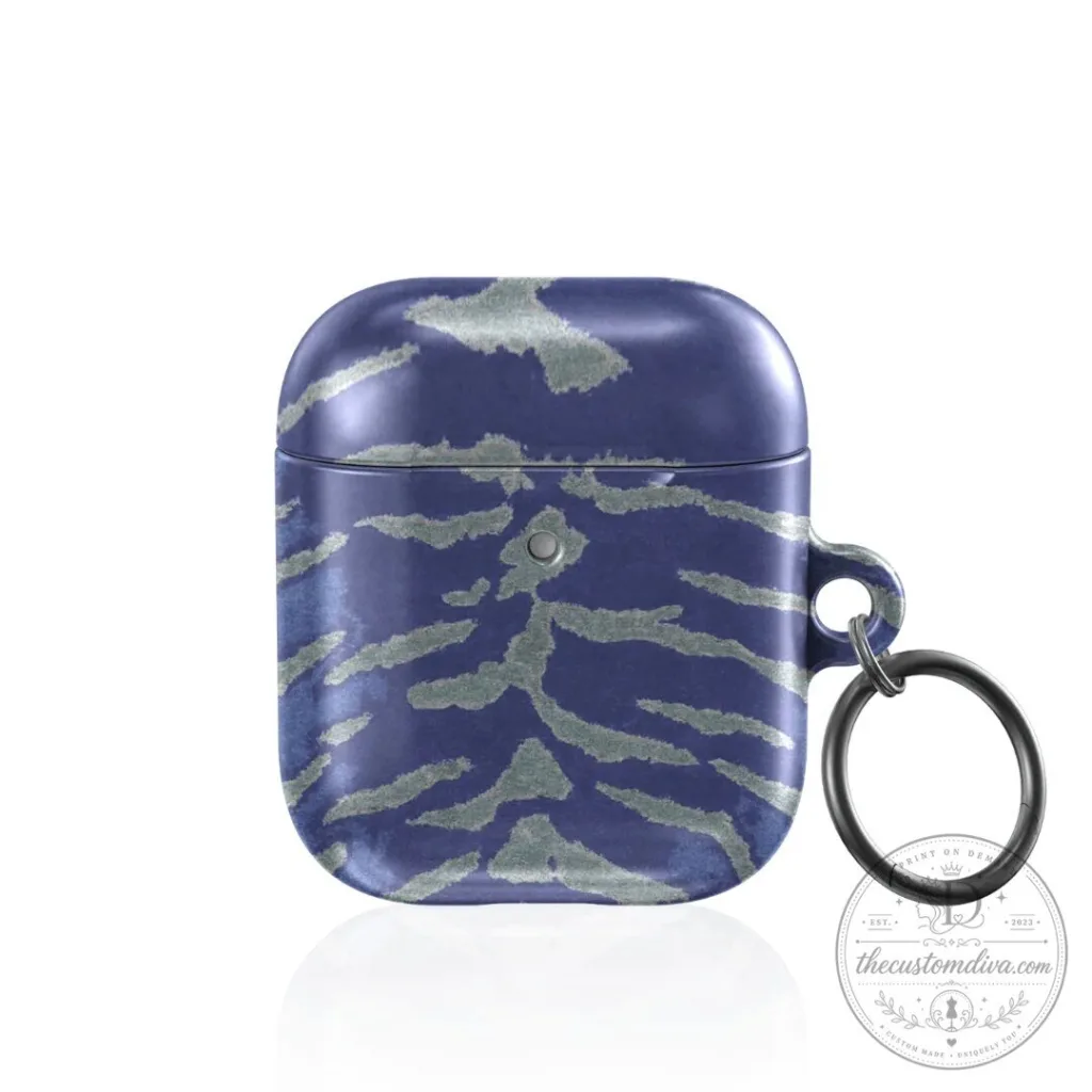 Midnight Veins Pattern AirPods Case with Keychain Ring