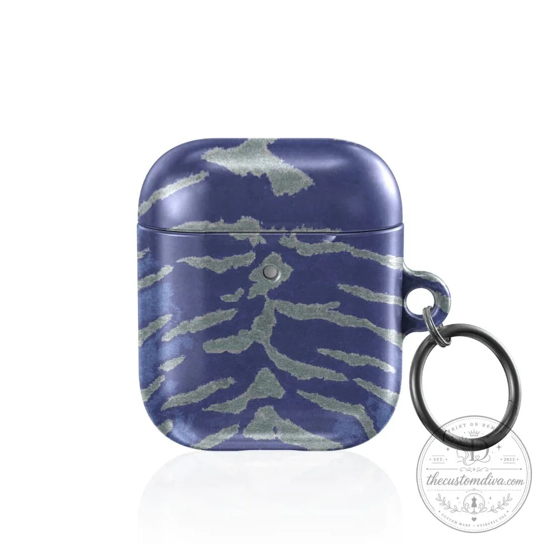 Midnight Veins Pattern AirPods Case with Keychain Ring 1 Midnight Veins Pattern AirPods Case with Keychain Ring
