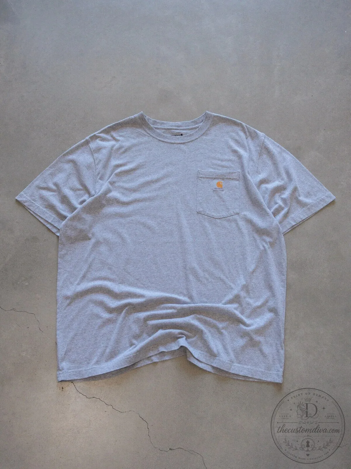 Carhartt Grey Cotton Short Sleeve Pocket T-Shirt for Men