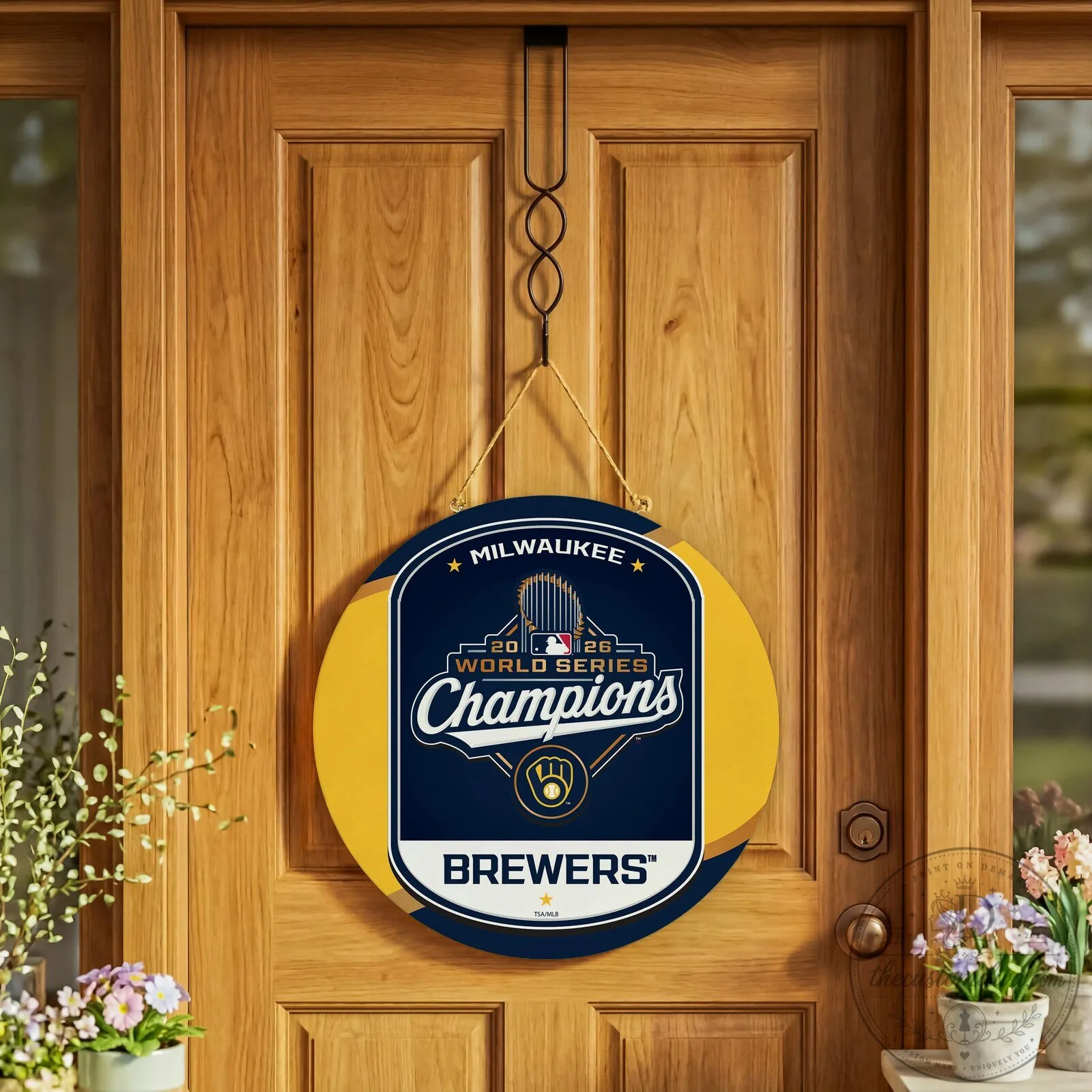 Milwaukee Brewers World Series Champions 2026 Round Door Hanger Decor