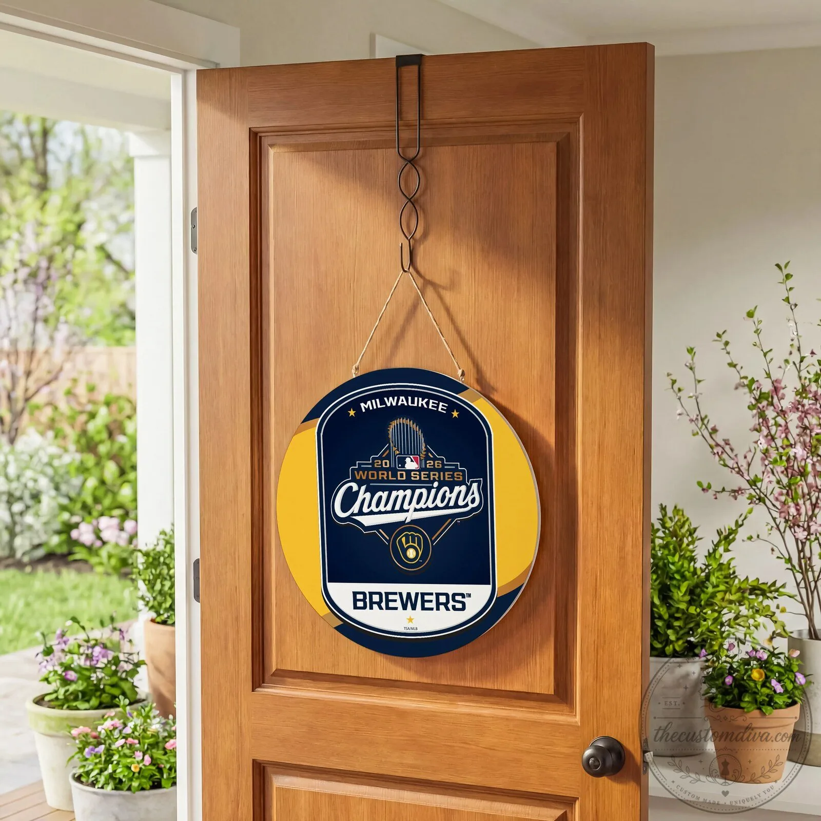 Milwaukee Brewers World Series Champions 2026 Round Door Hanger Decor 11 Milwaukee Brewers World Series Champions 2026 Round Door Hanger Decor