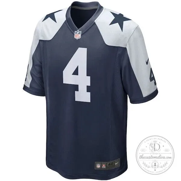 Dallas Cowboys Dak Prescott Number 4 Navy Blue American Football Jersey 11 Dallas Cowboys Dak Prescott Number 4 Navy Blue American Football Jersey
