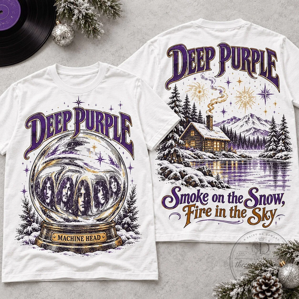Deep Purple Smoke on the Snow Fire in the Sky Machine Head T-Shirt
