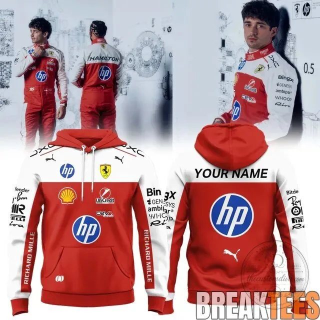Scuderia Ferrari Formula 1 Racing Team Red and White Hoodie