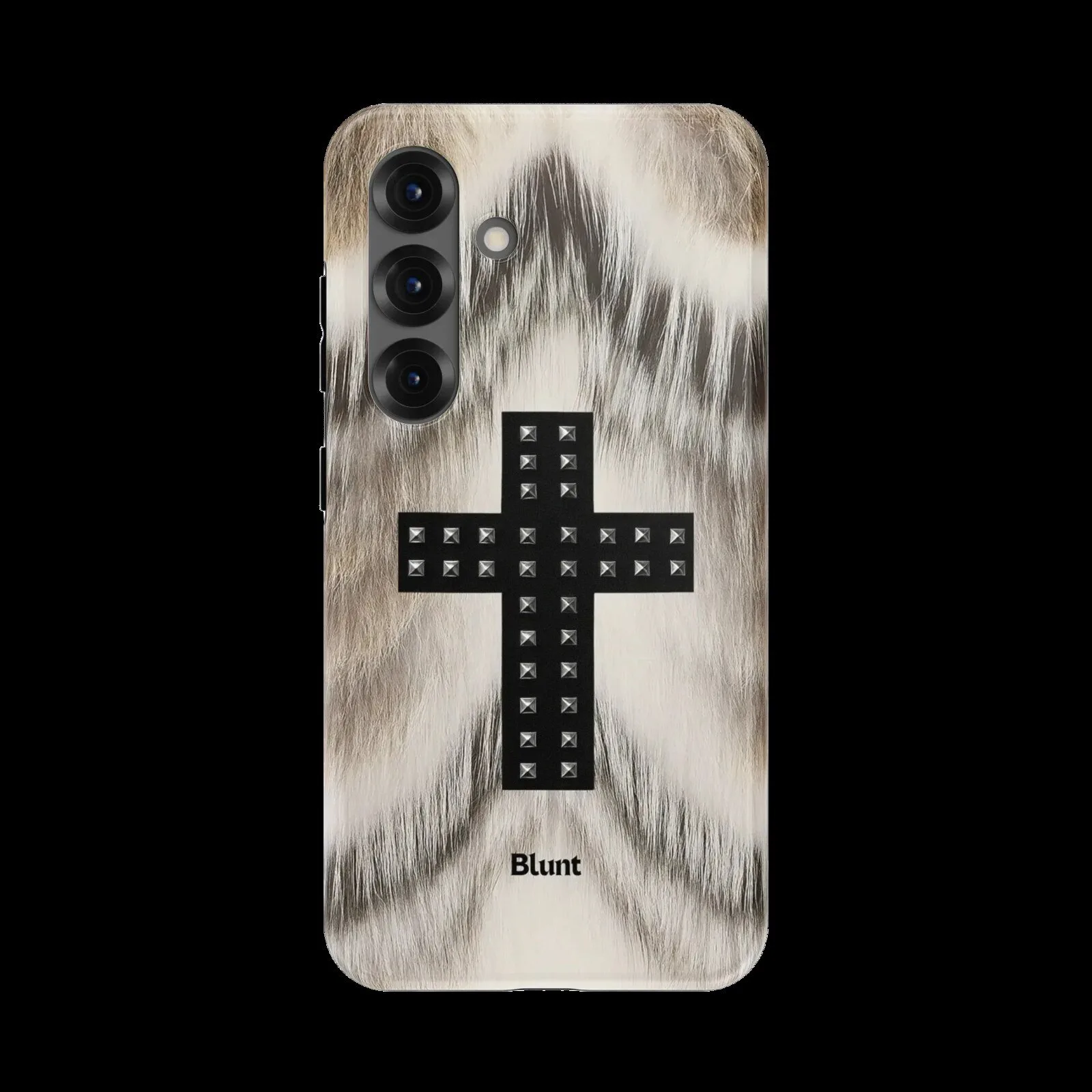 Blunt Iron Chapel Studded Cross Fur Pattern Samsung Phone Case