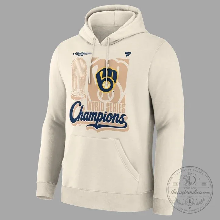 Milwaukee Brewers Cream 2023 World Series Champions "We Ruled October" Hoodie 10 Milwaukee Brewers Cream 2023 World Series Champions "We Ruled October" Hoodie